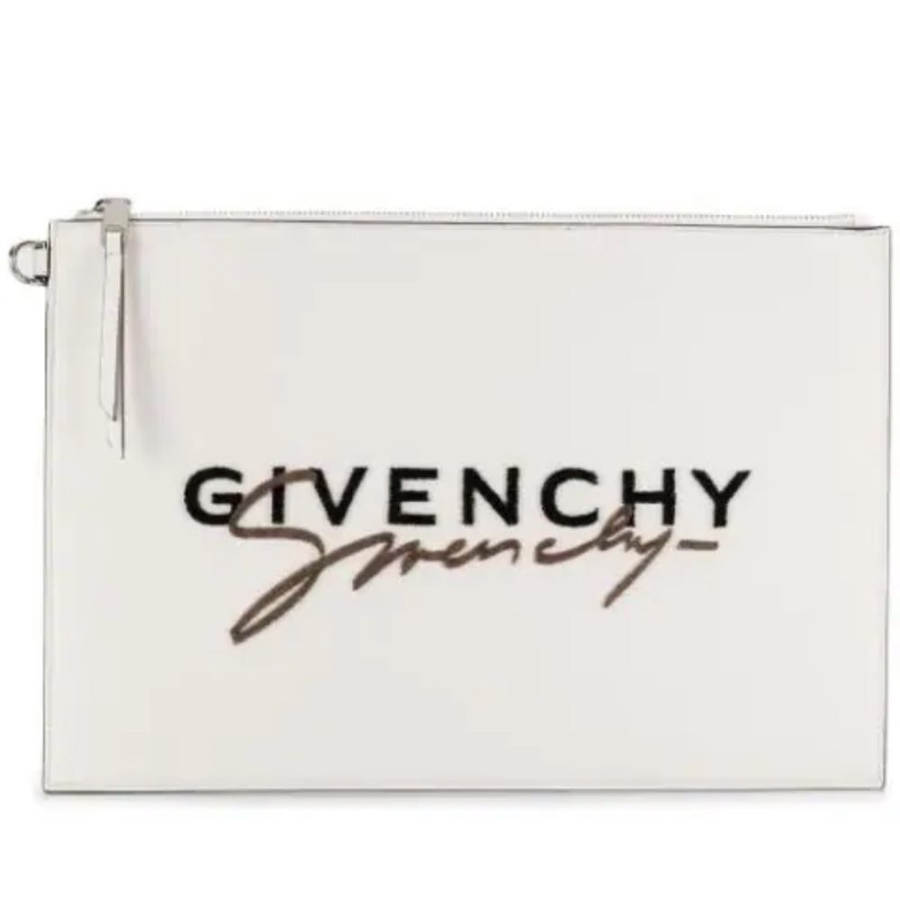 Givenchy large signature calfskin leather pouch